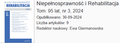 Okładka periodyku "Niepełnosprawność i Rehabilitacja" w środku manuskrypt pt. "NASTAWIENIE WOBEC OSÓB Z NIEPEŁNOSPRAWNOŚCIĄ PSYCHICZNĄ Z PUNKTU WIDZENIA ICH SAMYCH ORAZ WSPÓŁPRACOWNIKÓW Z INNYM RODZAJEM NIEPEŁNOSPRAWNOŚCI. STUDIUM PRZYPADKU WYBRANEGO ZAKŁADU PRACY CHRONIONEJ"